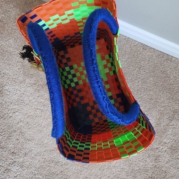 Market baskets handmade with recycled materials plastic knitted decor - Picture 3 of 5